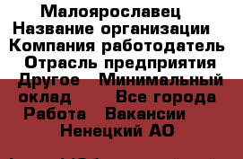 Малоярославец › Название организации ­ Компания-работодатель › Отрасль предприятия ­ Другое › Минимальный оклад ­ 1 - Все города Работа » Вакансии   . Ненецкий АО